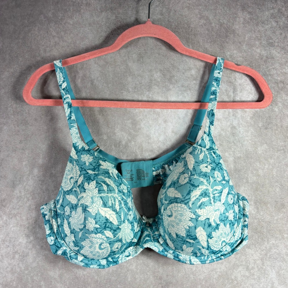 Soma Bra Womens Size 40C Teal Embraceable Full‎ Coverage Floral Underwire
